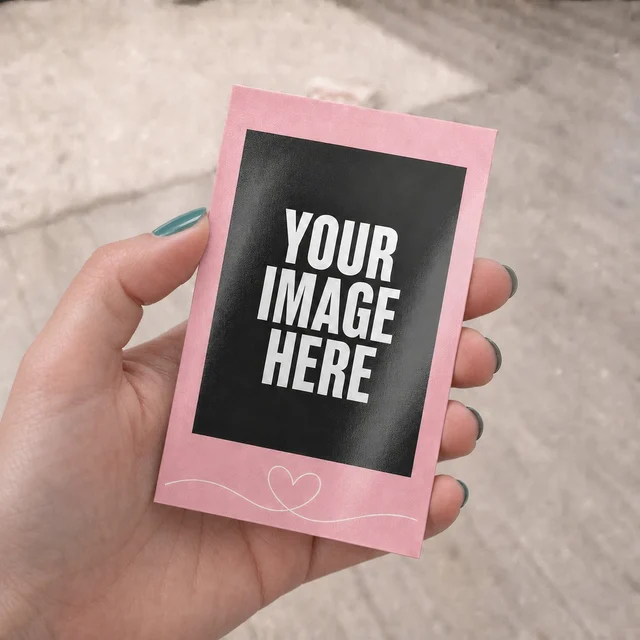 Mini Blush Pink Heart Polaroids