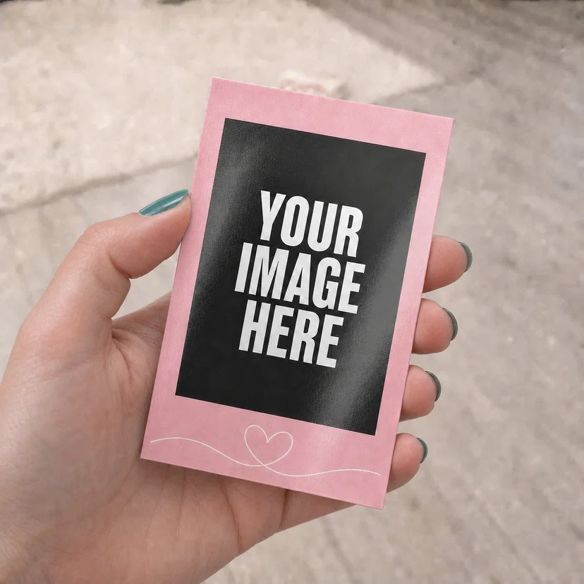 Mini Blush Pink Heart Polaroids