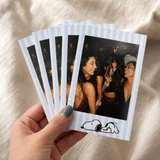 Mini Blue Stripe Sleepy Pup Polaroids