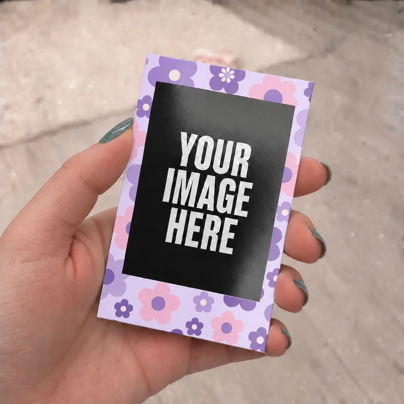 Mini Purple Flower Power Polaroids