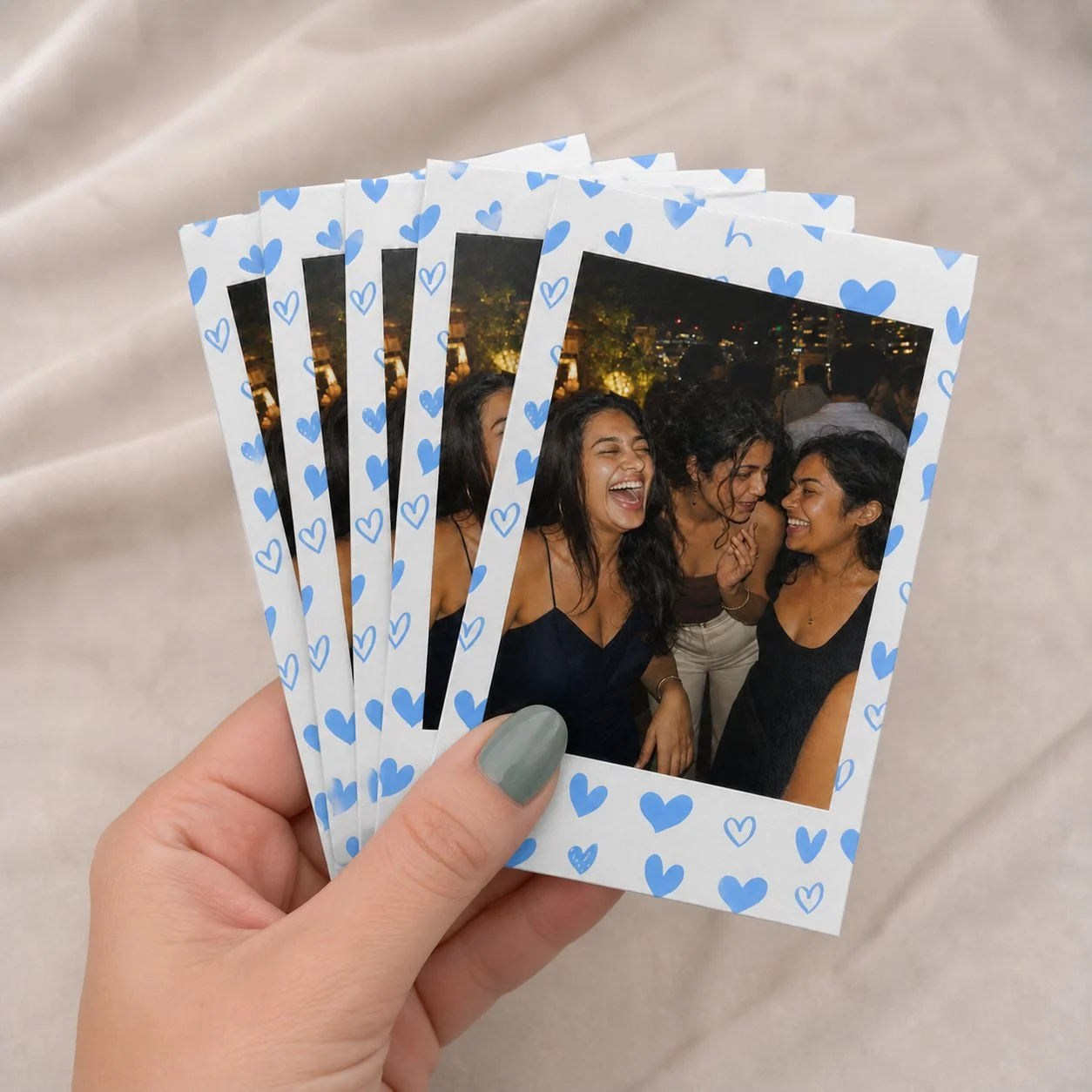 Mini Blue Hearts Polaroids