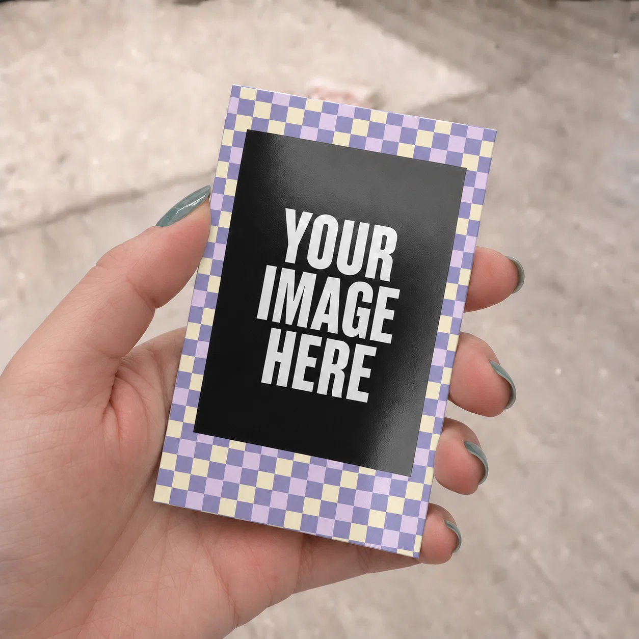 Mini Purple Checker Polaroids