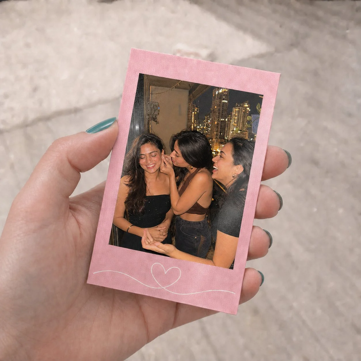 Mini Blush Pink Heart Polaroids