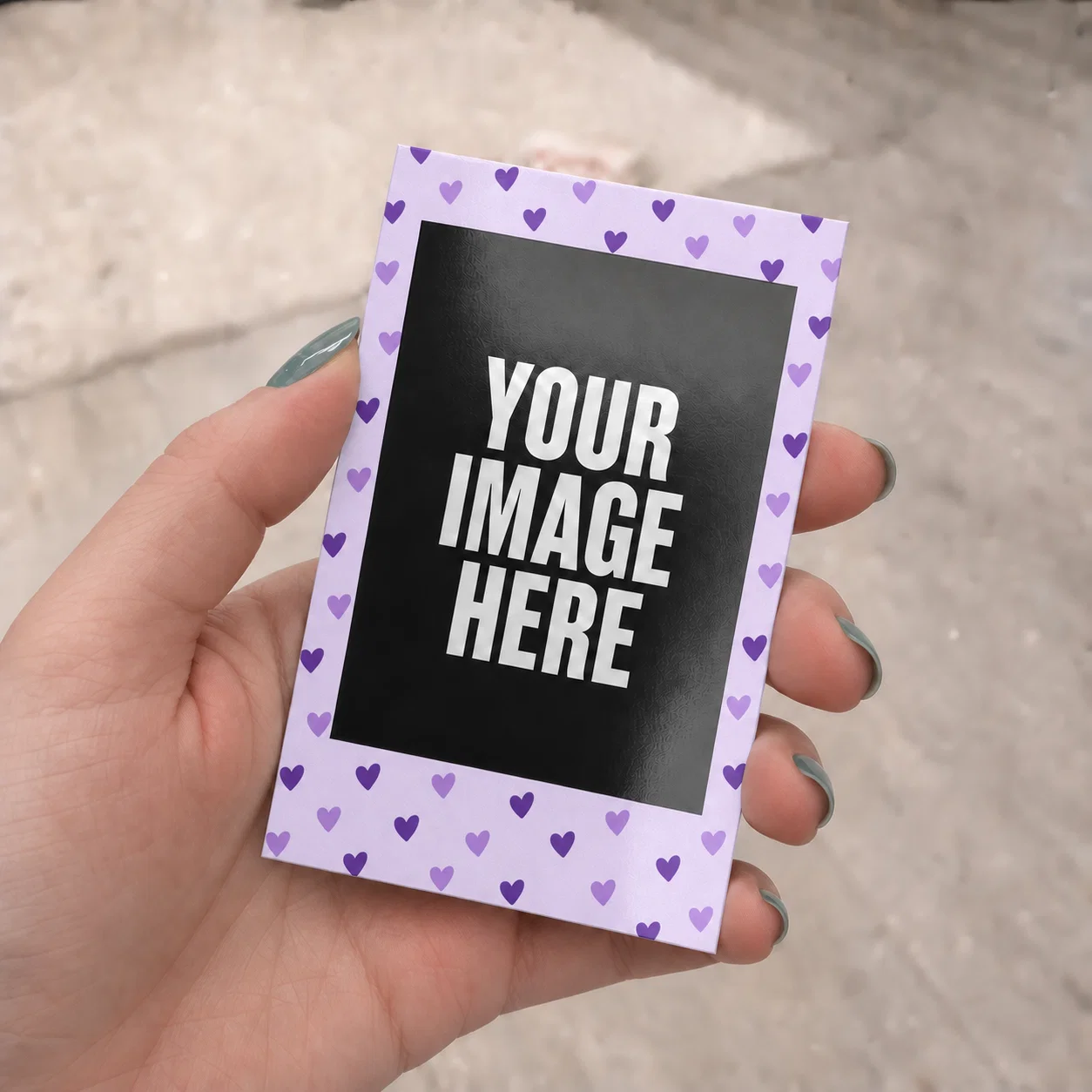 Mini Purple Hearts Polaroids