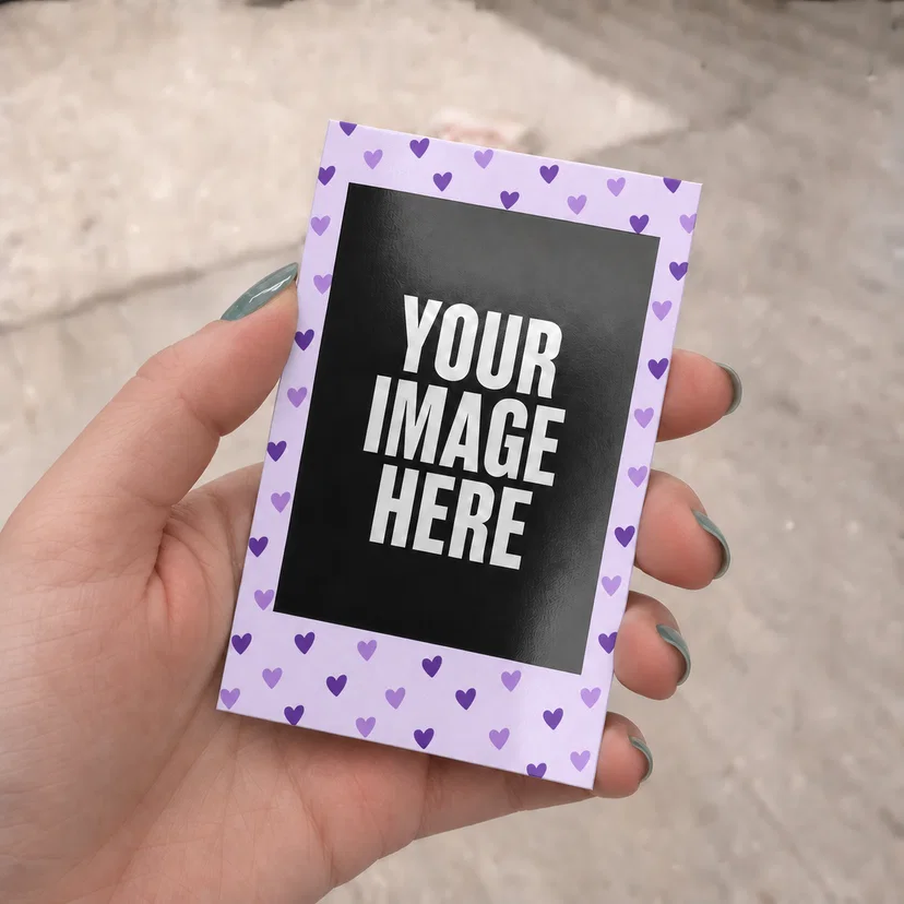 Mini Purple Hearts Polaroids