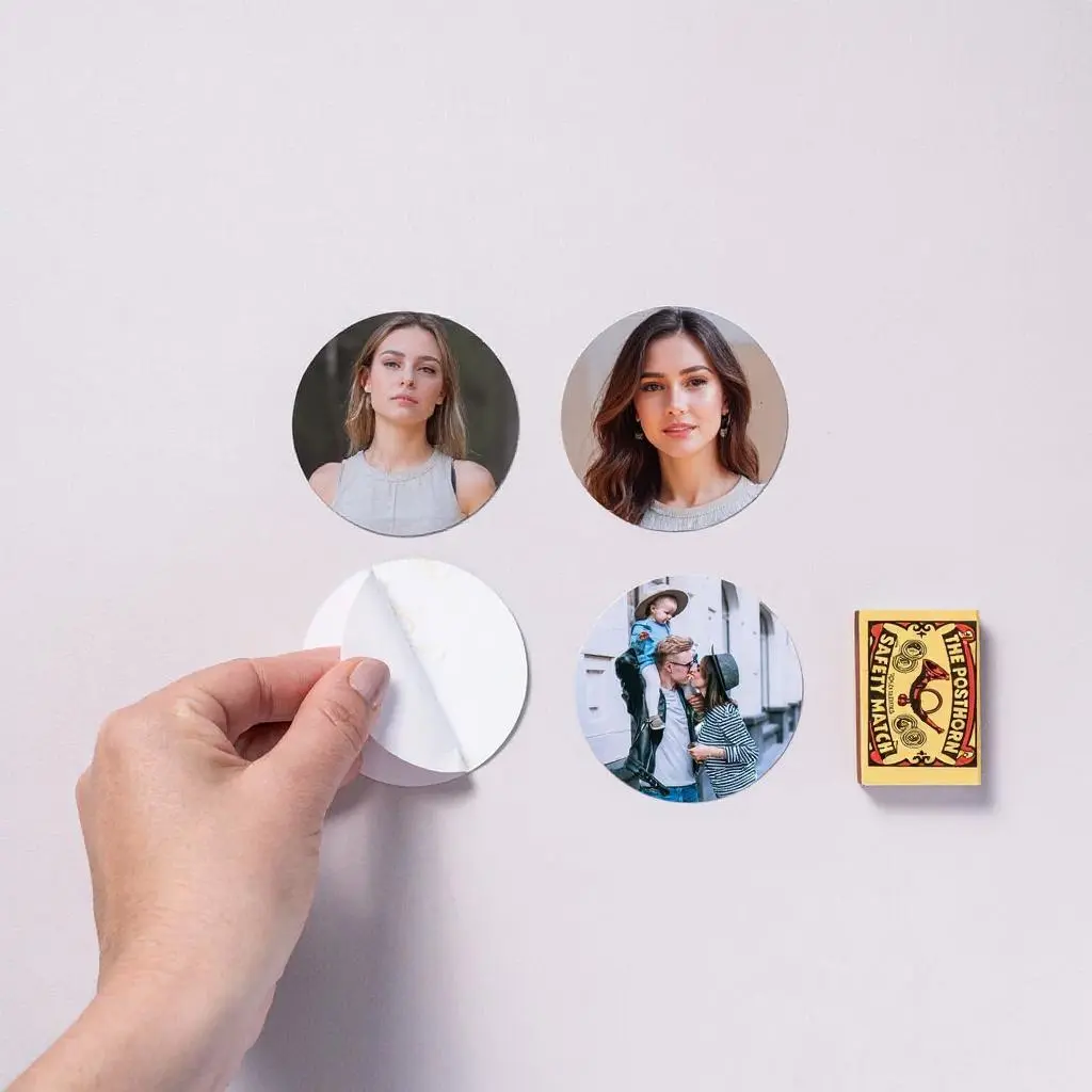 Circle Shape Photo Stickers 3 inch