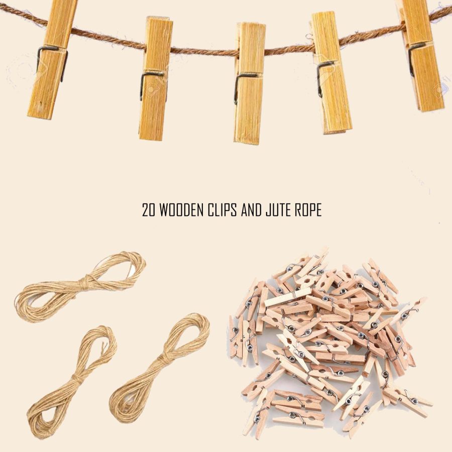 20 Wooden Clips and 2.5 meter rope