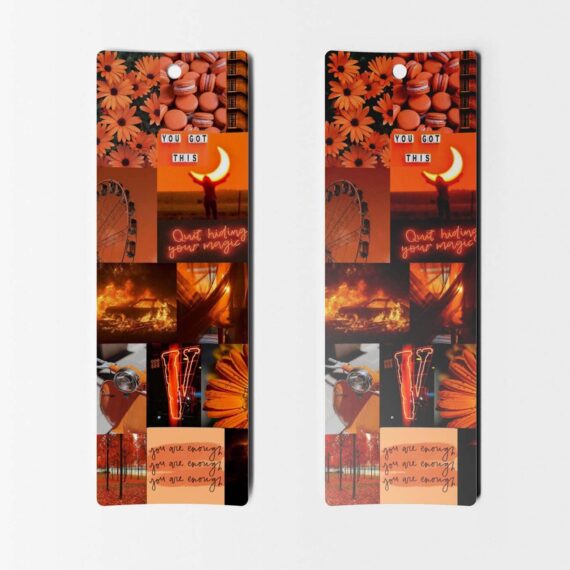 Orange Aesthetics Bookmark - Set of 8