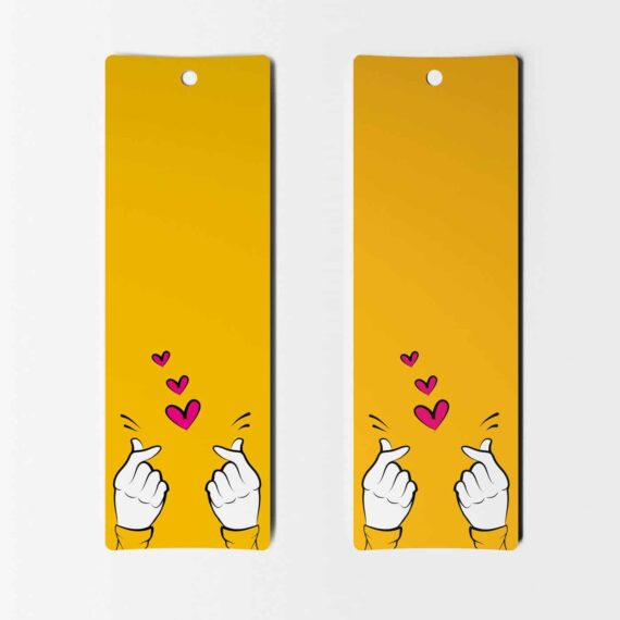 Yellow Korean Love Sign Bookmark - Set of 8