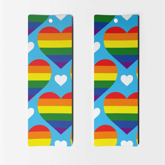 Seamless vector pattern with rainbow hearts Bookmark - Set of 8