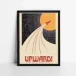 Upward rocket vintage poster Poster