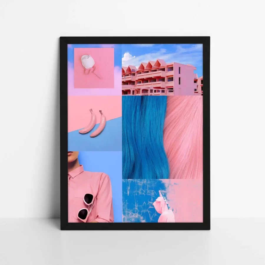 Sky Blue and Peach Aesthetic Poster