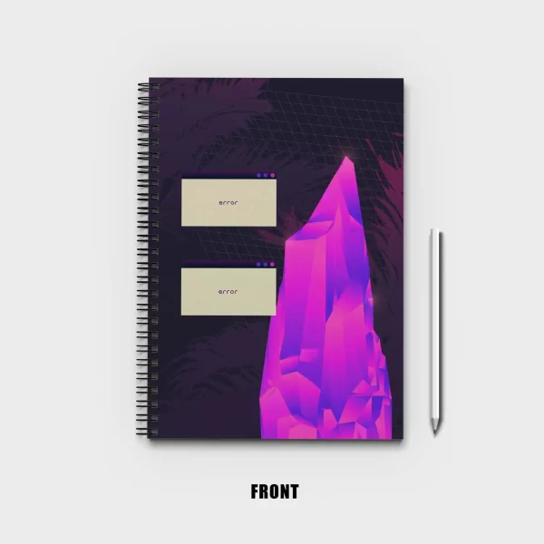 Vintage - retro palm tree retrowave and neon ultraviolet Notebook