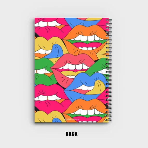 Comic lips background in pop art, psychedelic style Notebook