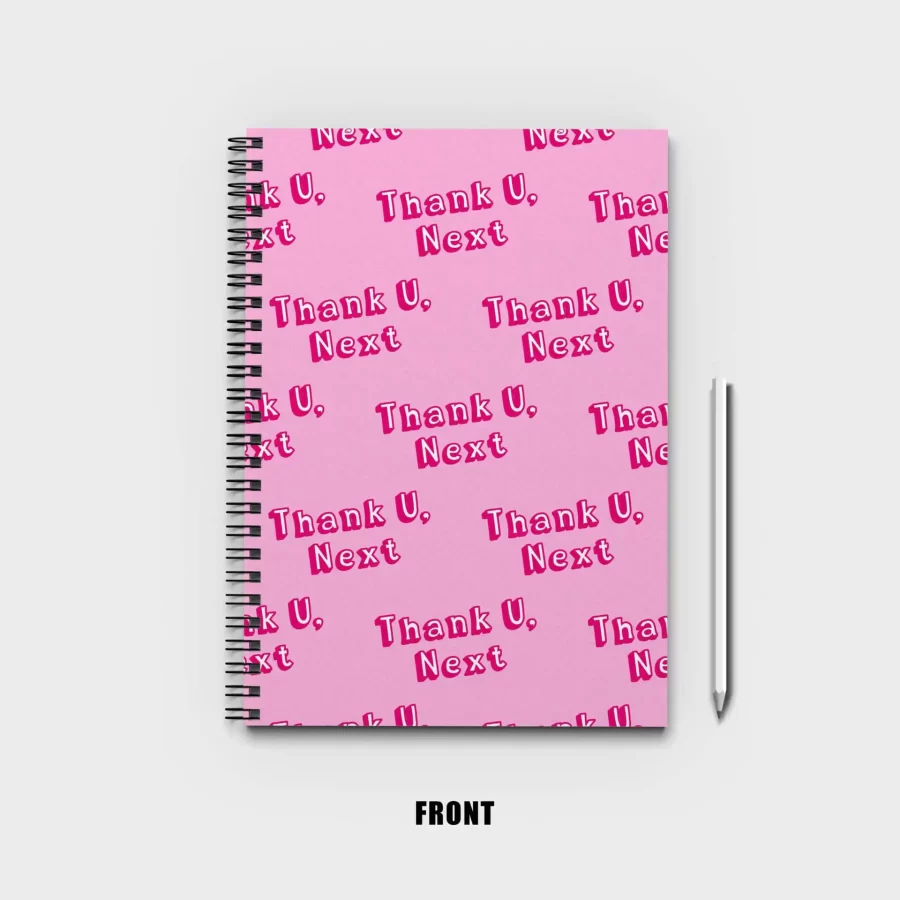 “Thank You, Next” text seamless pattern Notebook