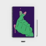 Korean Mini heart hand sign gesture Notebook