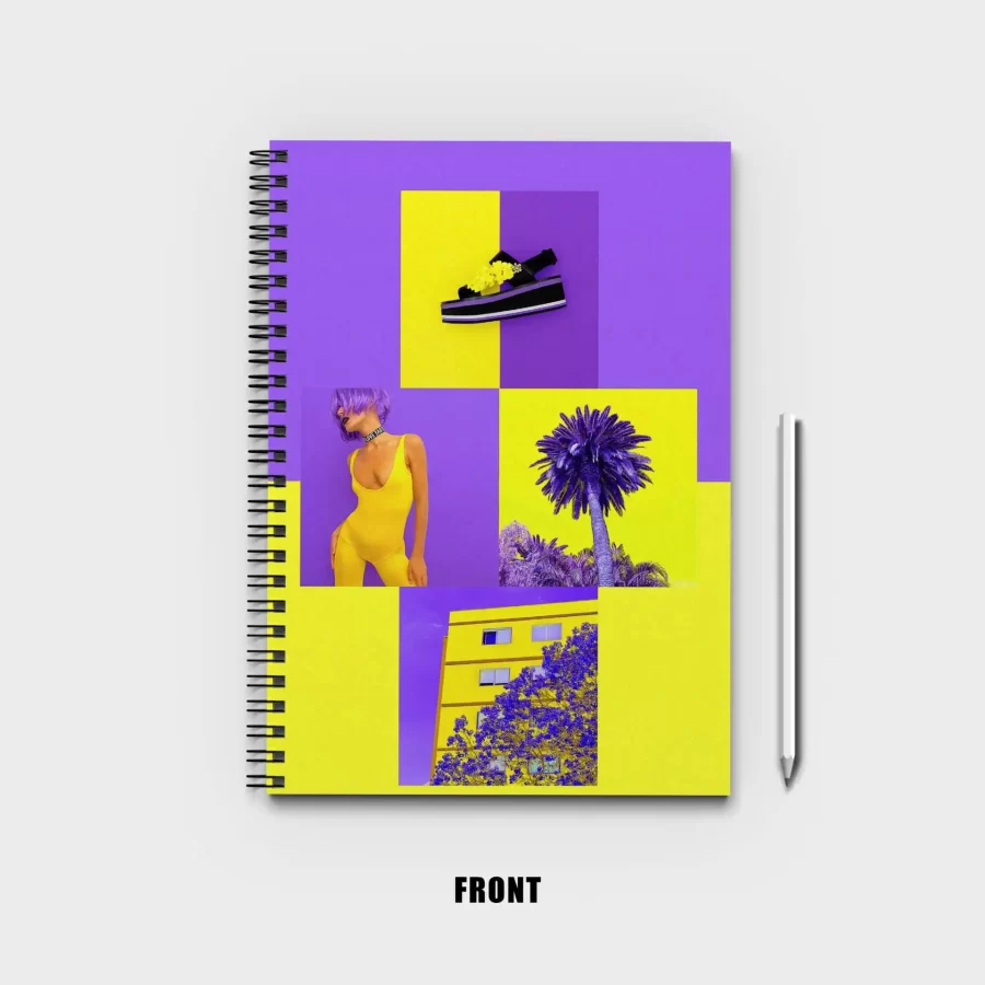 Purple and Yellow Minimal Fashion VIbes Notebook