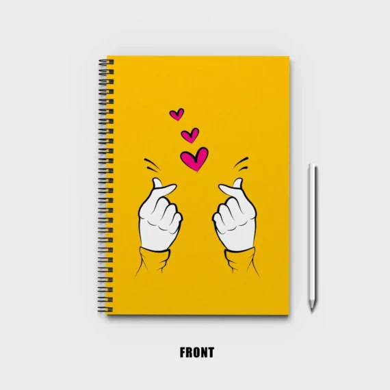 Yellow Korean Love Sign Notebook