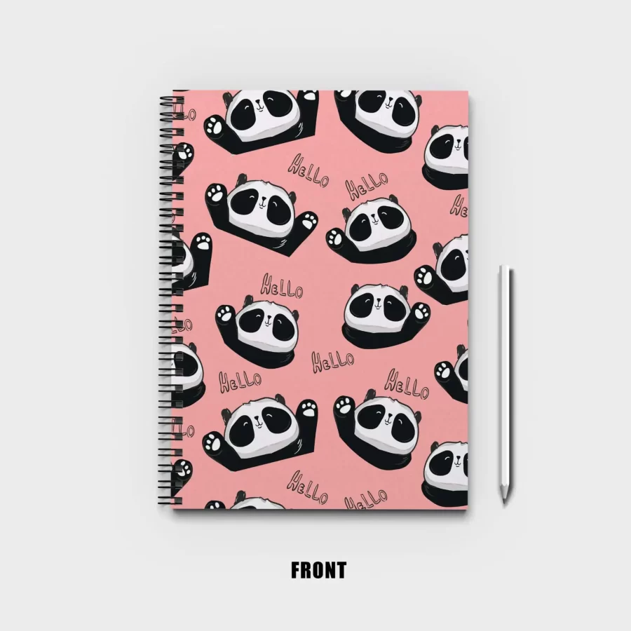 Pink Panda Seamless Notebook