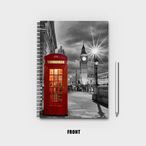 Red Booth in front of Big Ben Notebook