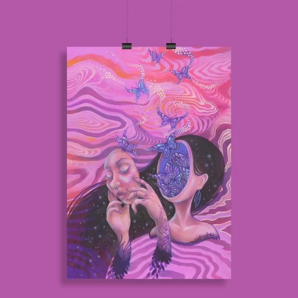 Psychedelic Trippy Aesthetic Wall Poster