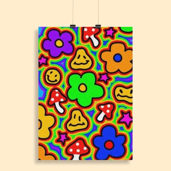 Psychedelic Trippy Aesthetic Wall Poster