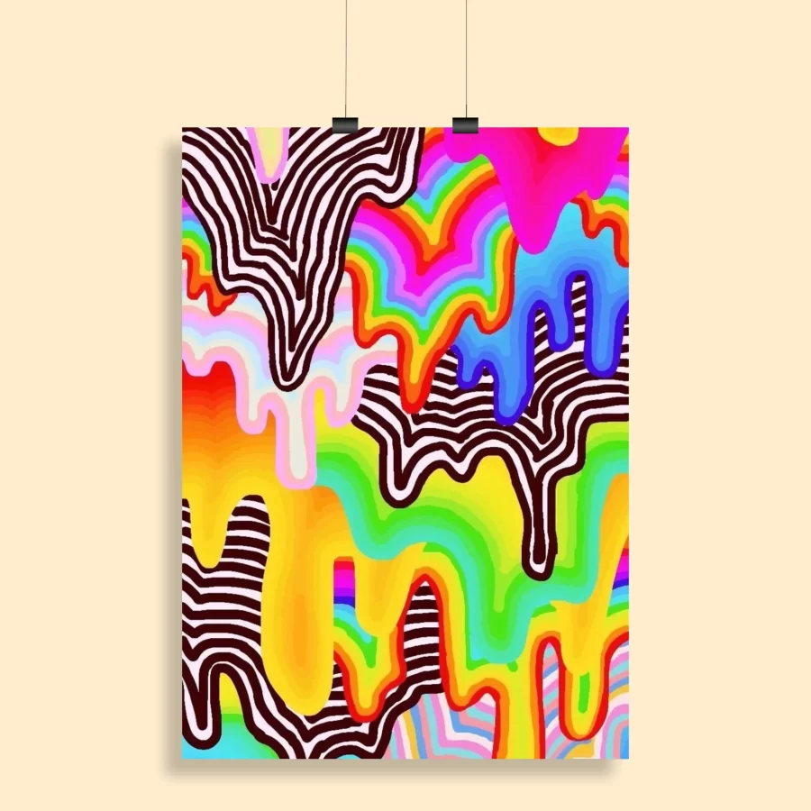 Psychedelic Trippy Aesthetic Wall Poster