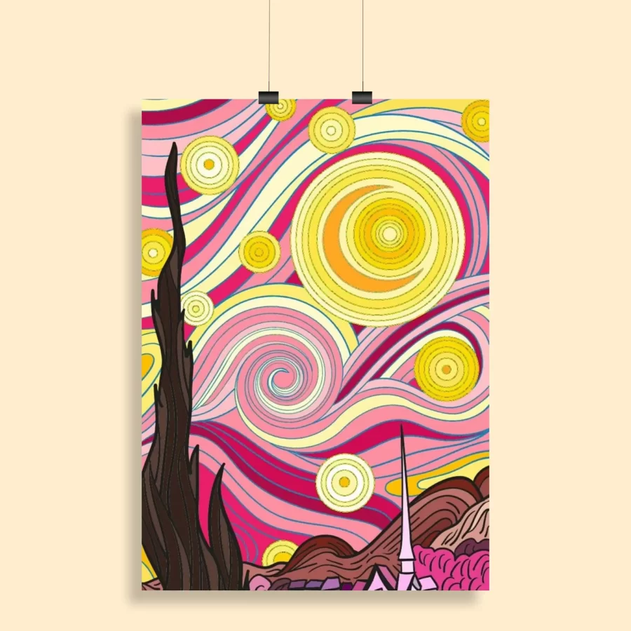 Psychedelic Trippy Aesthetic Wall Poster