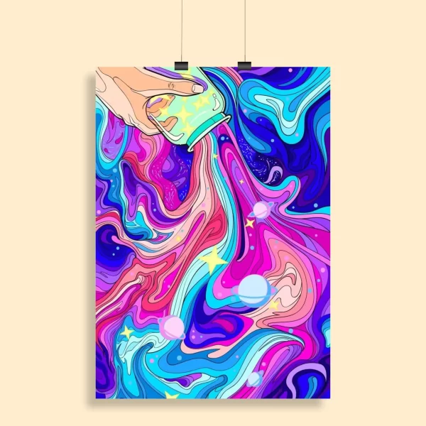 Psychedelic Trippy Aesthetic Wall Poster