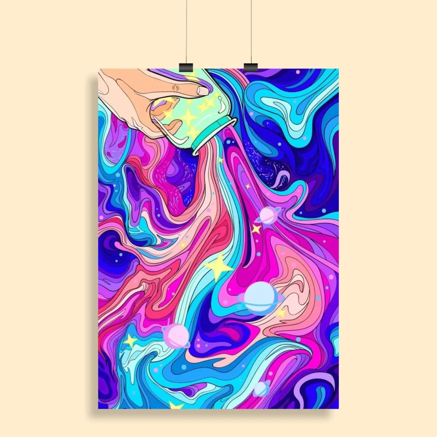 Psychedelic Trippy Aesthetic Wall Poster