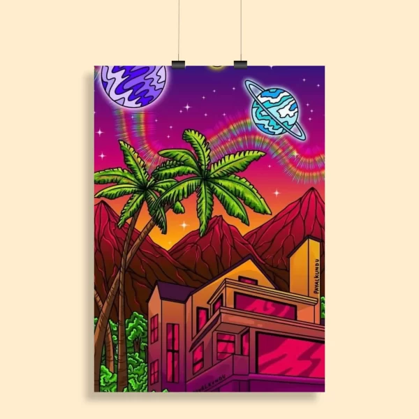 Psychedelic Trippy Aesthetic Wall Poster