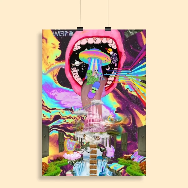 Psychedelic Trippy Aesthetic Wall Poster