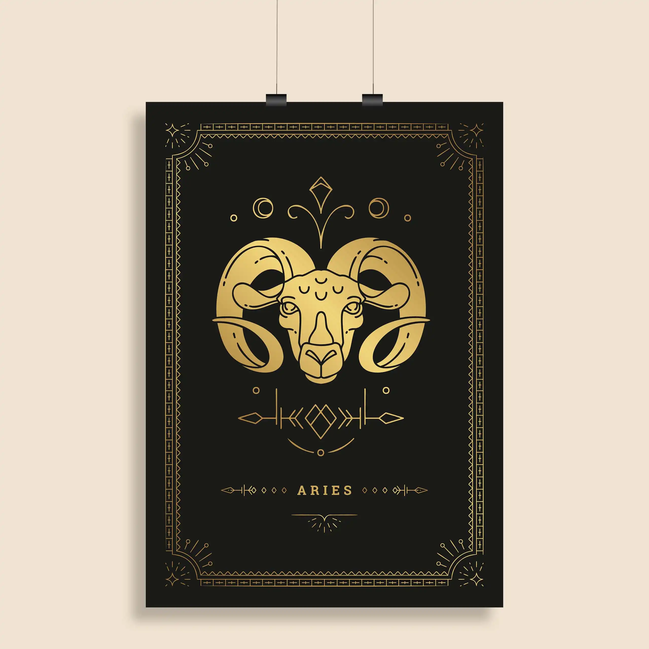 Aries Zodiac Wall Poster - PrintBlow - Vintage polaroids and aesthetic ...