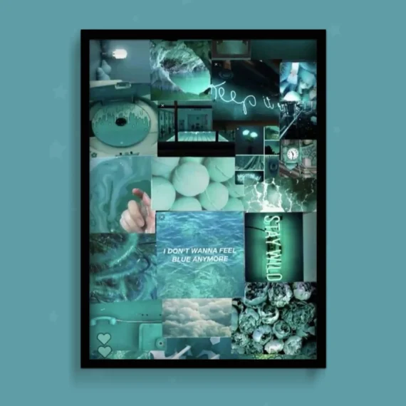 Green Pastel Aesthetic Moodboard Poster