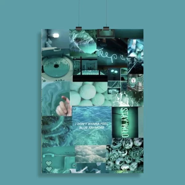 Green Pastel Aesthetic Moodboard Poster