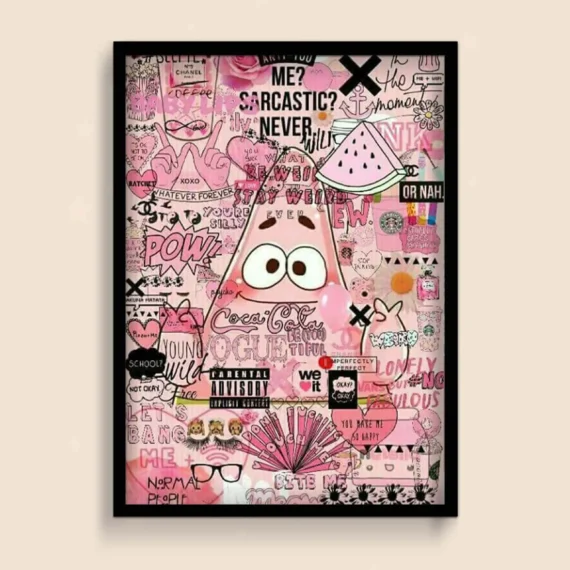 Pink Cartoon Aesthetic Moodboard Poster