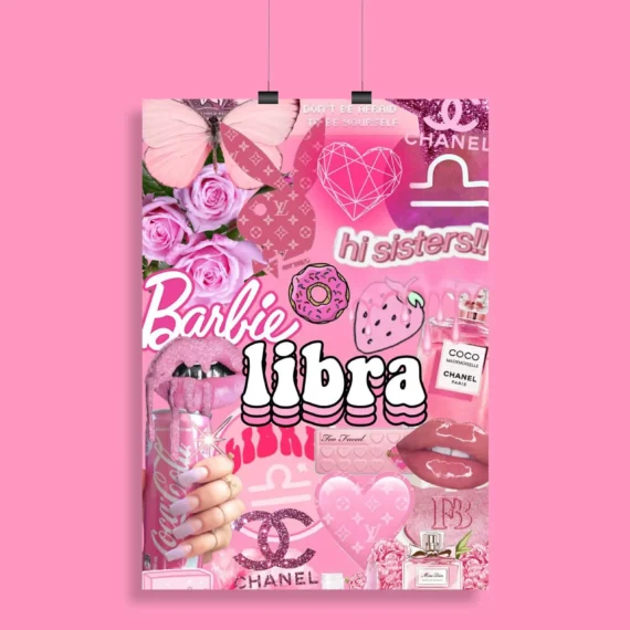 Pink Libra Aesthetic Poster Poster