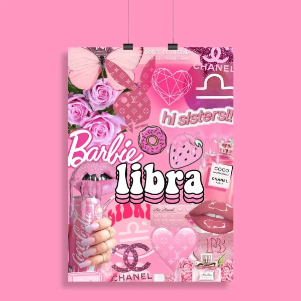 Pink Libra Aesthetic Poster Poster