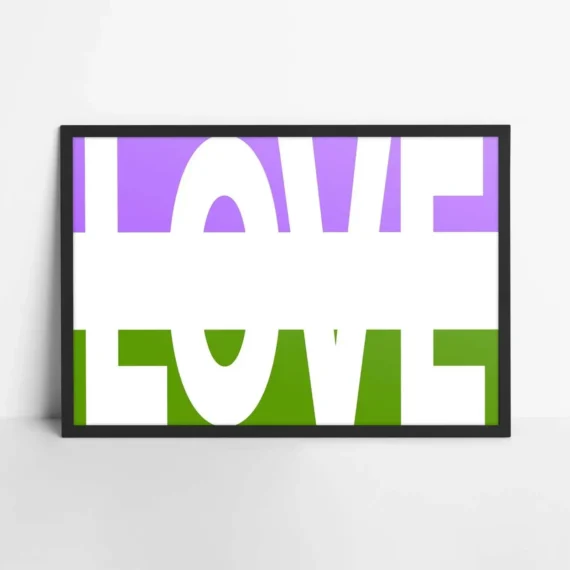 Genderqueer Non Binary with Love Text Poster