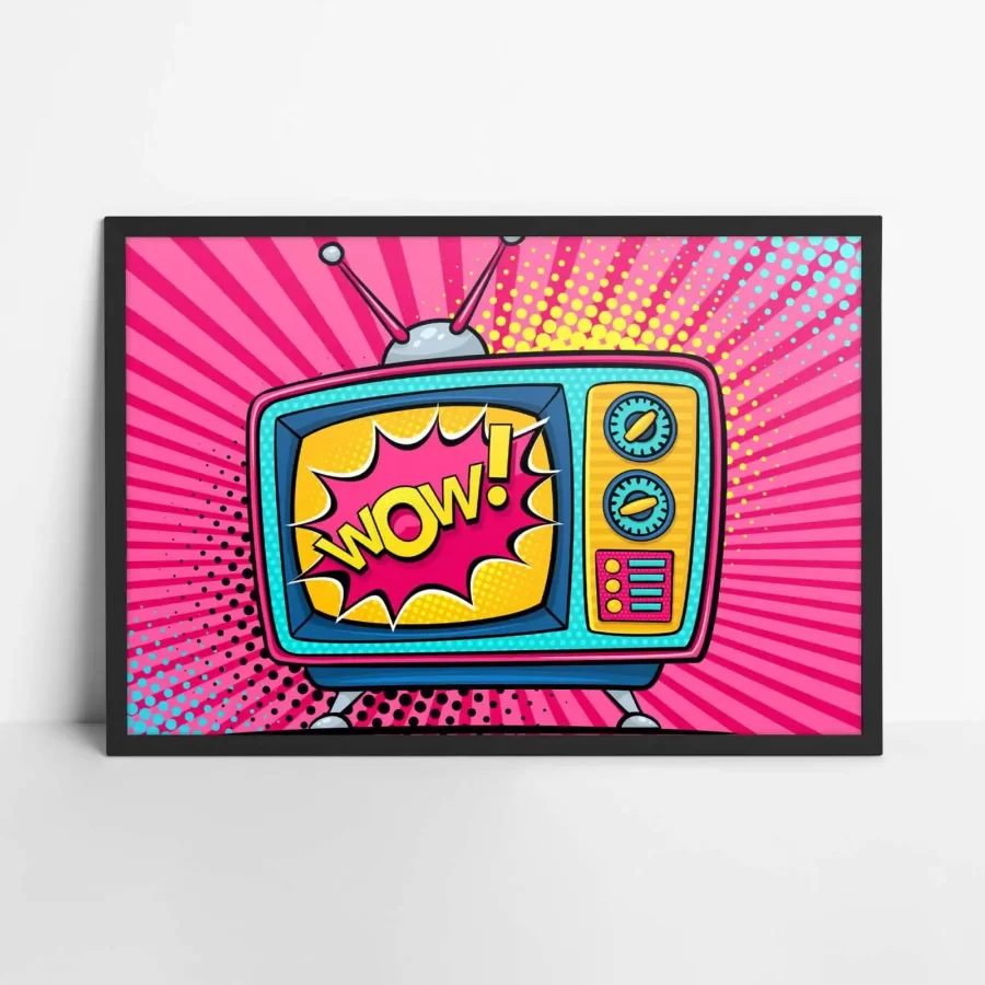 Hand Drawn Vintage Retro TV Comic Poster