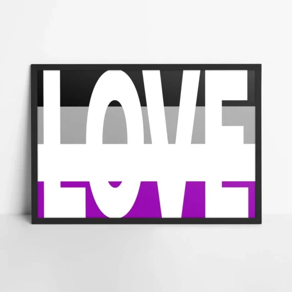 Asexual Flag with Love Text Poster