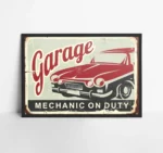 Vintage Garage Mechanic on Duty Poster