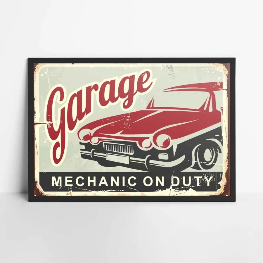 Vintage Garage Mechanic on Duty Poster