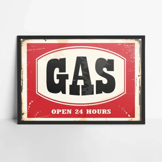 Vintage Gas Station Poster