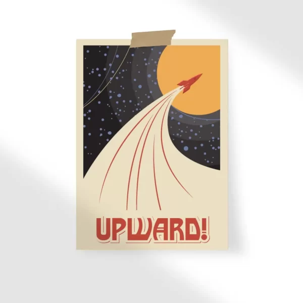 Upward rocket vintage poster Poster