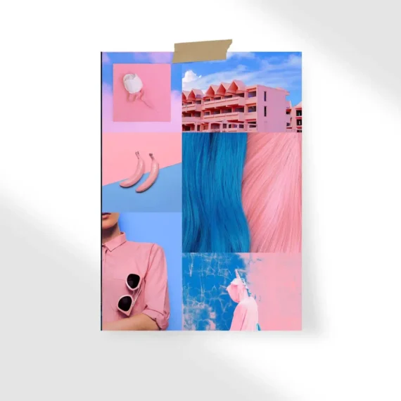 Sky Blue and Peach Aesthetic Poster