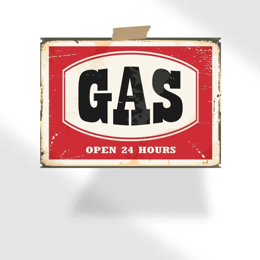 Vintage Gas Station Poster