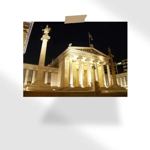 Academy of Athens , Greece , night view Poster