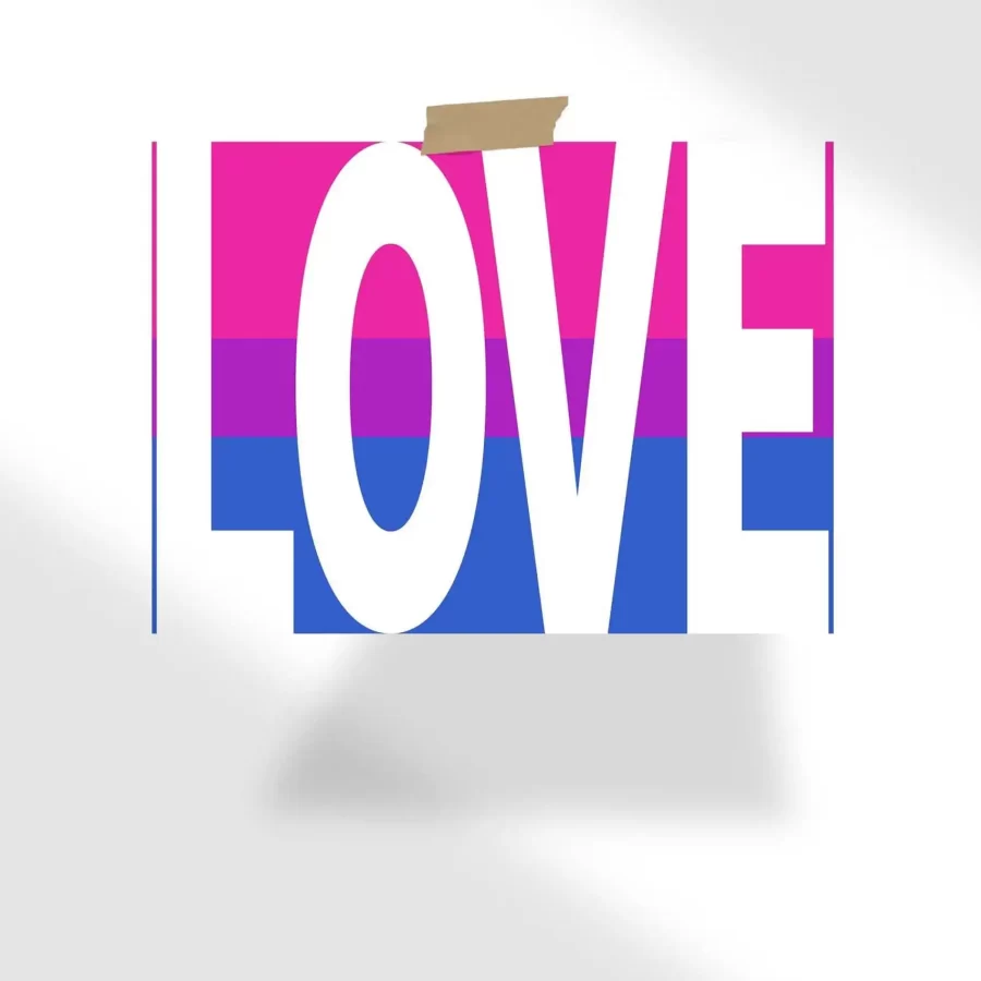 Bisexual Flag with Love Text Poster