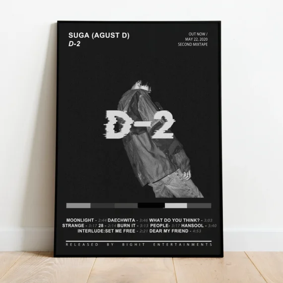 SUGA (AGUST D) - D-2 Album Cover Poster Room Decor Wall Music Decor Music Gifts
